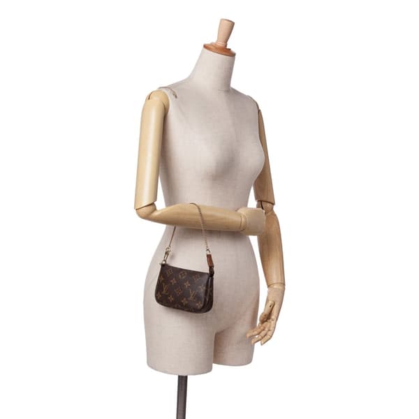 Pre-owned Louis Vuitton Monogram Mini Pochette Accessoires Brown