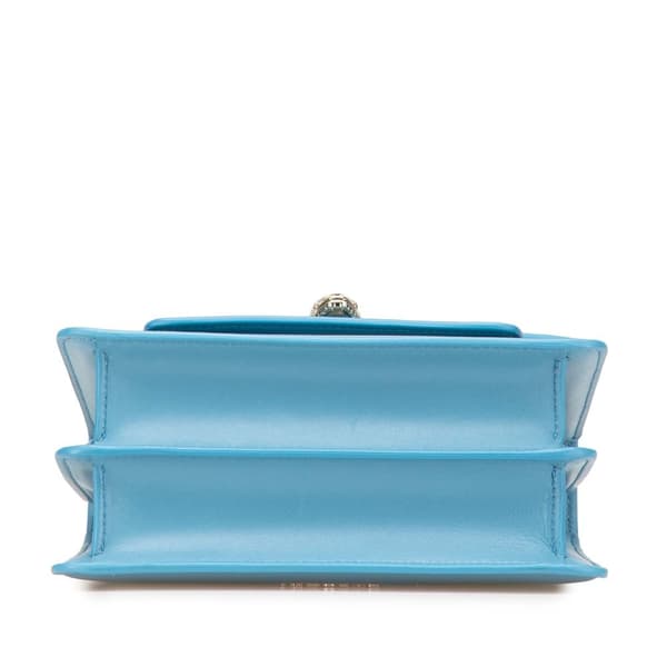 Pre-owned Bvlgari Leather Serpenti Forever Maxi Chain Top Handle Bag Blue