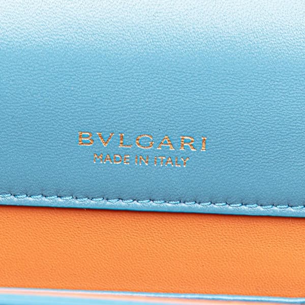 Pre-owned Bvlgari Leather Serpenti Forever Maxi Chain Top Handle Bag Blue