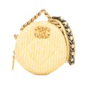 Pikkukuva 1 / 10: Pre-owned Chanel Tweed 19 Round Clutch with Chain Yellow