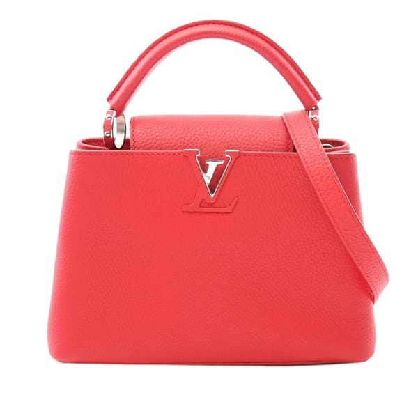 Pre-owned Louis Vuitton Taurillon Capucines BB Red