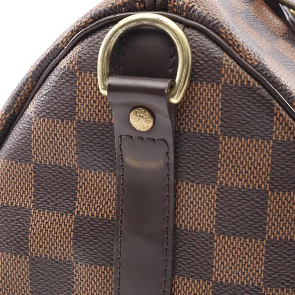 Pre-owned Louis Vuitton Damier Ebene Speedy Bandouliere 25 Brown