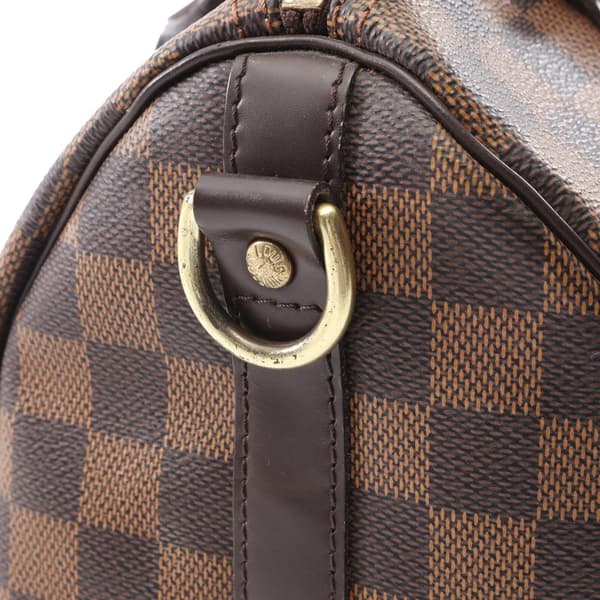 Pre-owned Louis Vuitton Damier Ebene Speedy Bandouliere 25 Brown
