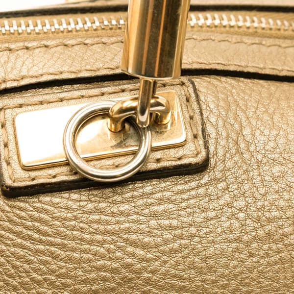 Pre-owned Gucci Calfskin Bella Satchel Gold