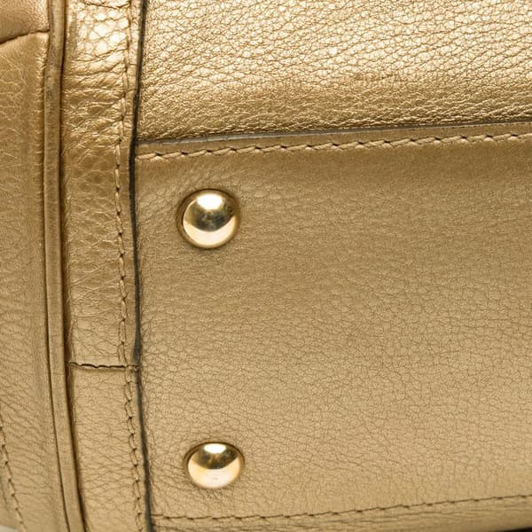Pre-owned Gucci Calfskin Bella Satchel Gold