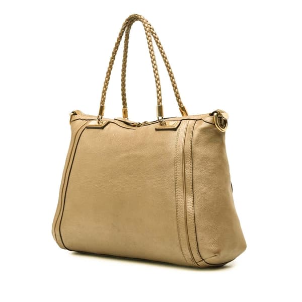 Pre-owned Gucci Calfskin Bella Satchel Gold