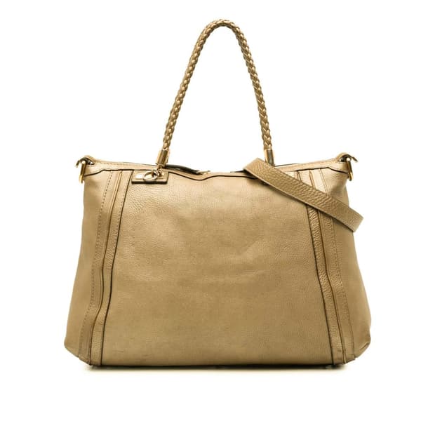 Pre-owned Gucci Calfskin Bella Satchel Gold
