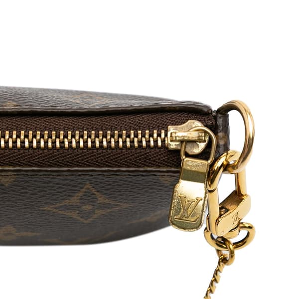 Pre-owned Louis Vuitton Monogram Mini Pochette Accessoires Brown