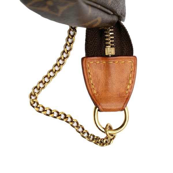 Pre-owned Louis Vuitton Monogram Mini Pochette Accessoires Brown
