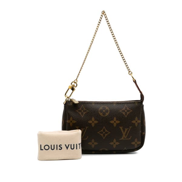 Pre-owned Louis Vuitton Monogram Mini Pochette Accessoires Brown