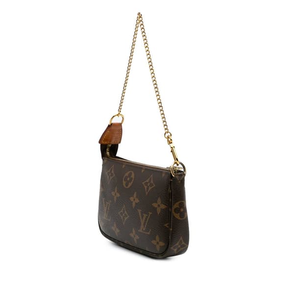 Pre-owned Louis Vuitton Monogram Mini Pochette Accessoires Brown