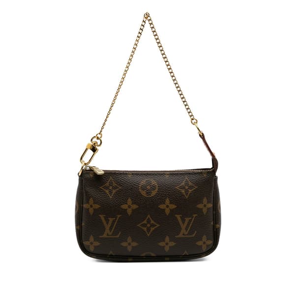 Pre-owned Louis Vuitton Monogram Mini Pochette Accessoires Brown