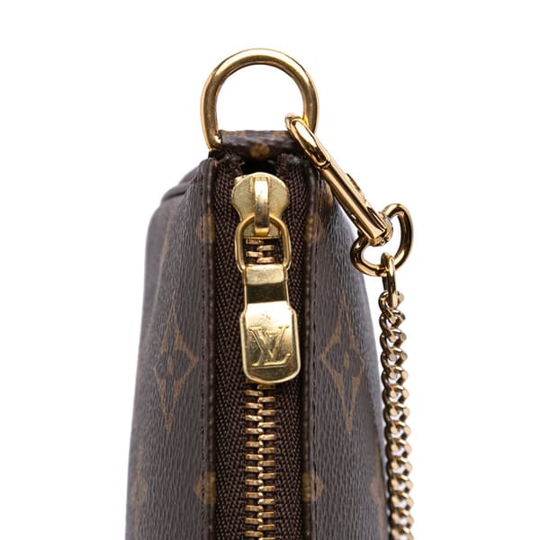 Pre-owned Louis Vuitton Monogram Mini Pochette Accessoires Brown
