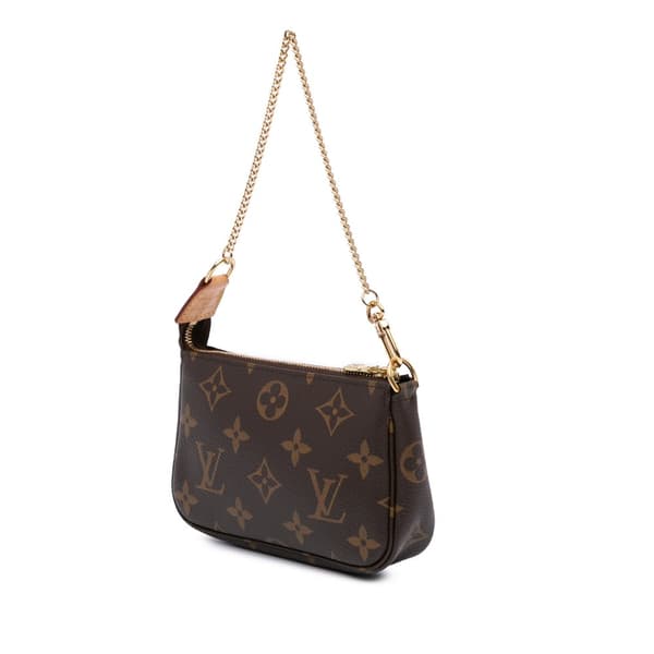 Pre-owned Louis Vuitton Monogram Mini Pochette Accessoires Brown