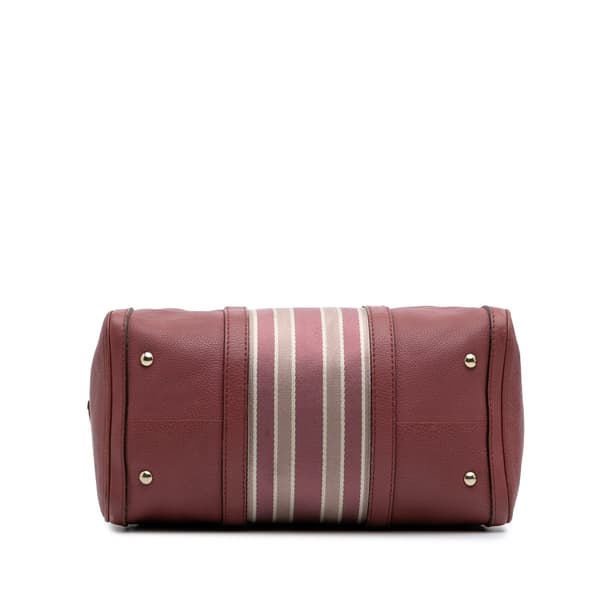Pre-owned Gucci Calfskin Web Joy Boston Bag Pink