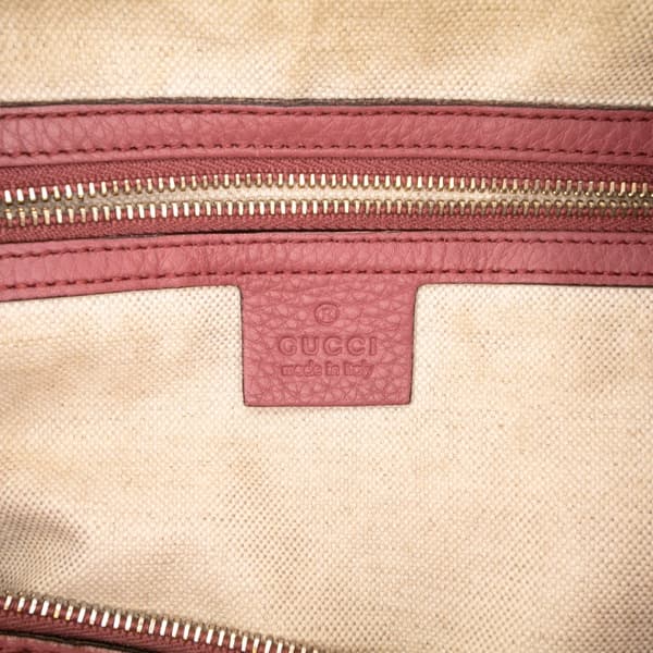 Pre-owned Gucci Calfskin Web Joy Boston Bag Pink