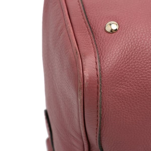 Pre-owned Gucci Calfskin Web Joy Boston Bag Pink