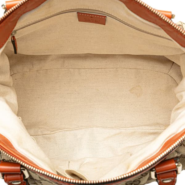 Pre-owned Gucci GG Canvas Sukey Satchel Brown
