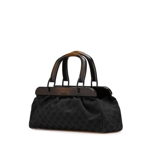 Pre-owned Gucci GG Canvas Handbag Black