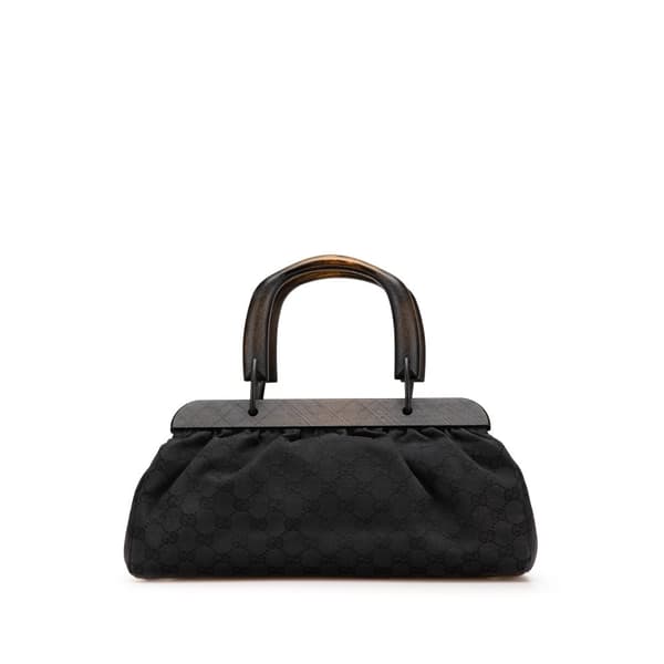 Pre-owned Gucci GG Canvas Handbag Black