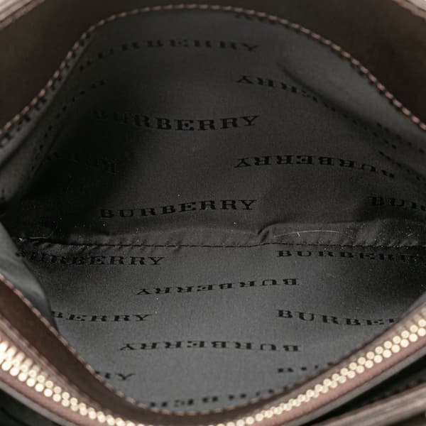 Pre-owned Burberry House Check Canvas Handbag Brown