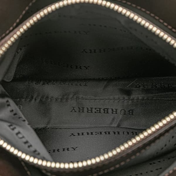 Pre-owned Burberry House Check Canvas Handbag Brown