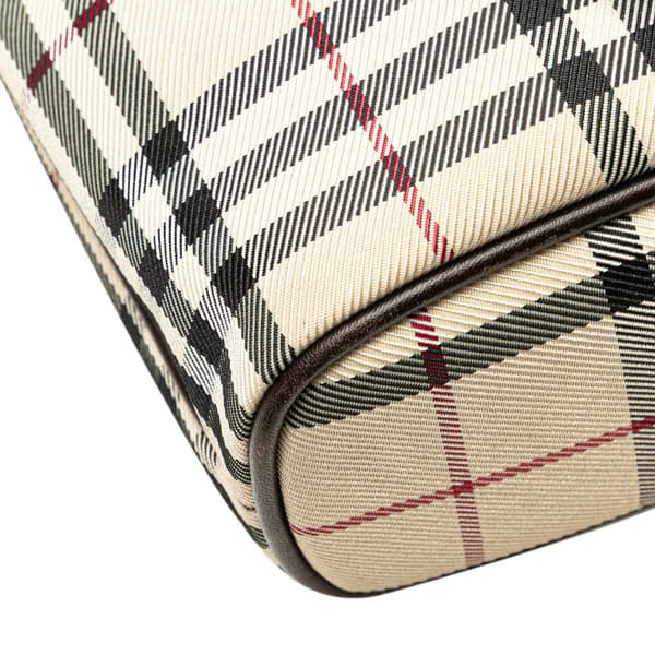 Pre-owned Burberry House Check Canvas Handbag Brown
