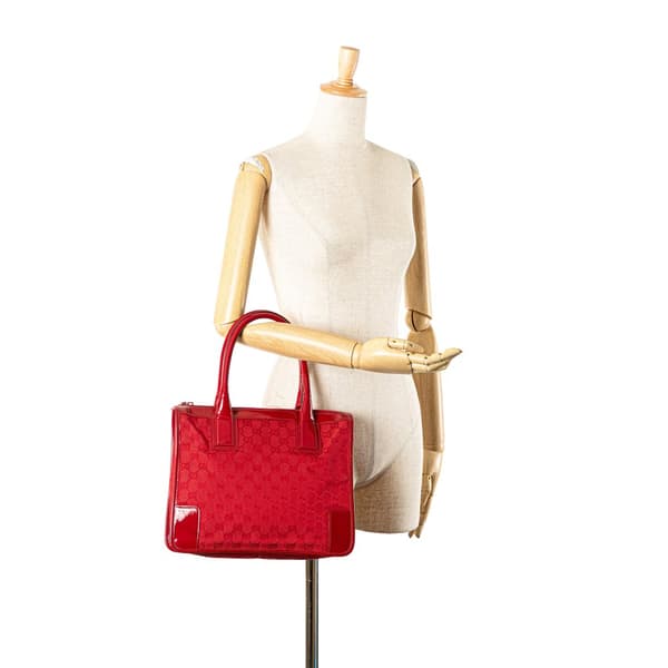 Pre-owned Gucci GG Canvas Handbag Red