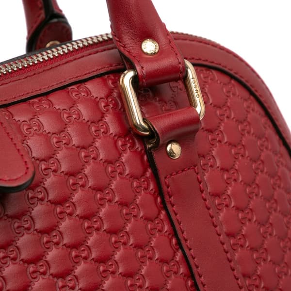 Pre-owned Gucci Medium Microguccissima Dome Satchel Red