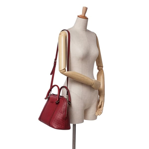 Pre-owned Gucci Medium Microguccissima Dome Satchel Red