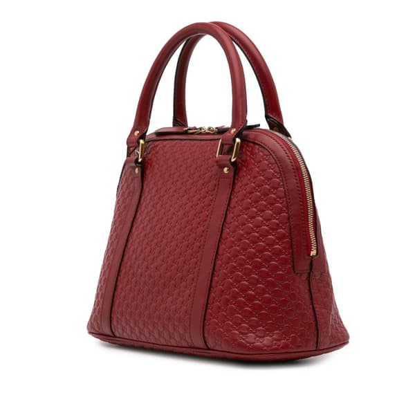 Pre-owned Gucci Medium Microguccissima Dome Satchel Red