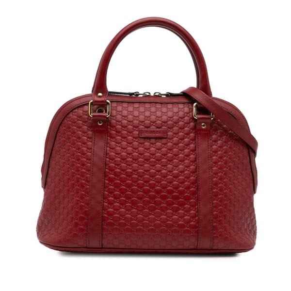 Pre-owned Gucci Medium Microguccissima Dome Satchel Red