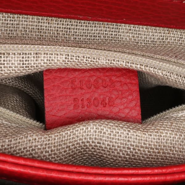 Pre-owned Gucci Small Dollar Calf Interlocking G Satchel Red