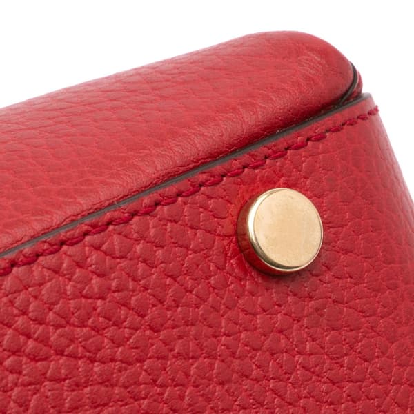 Pre-owned Gucci Small Dollar Calf Interlocking G Satchel Red