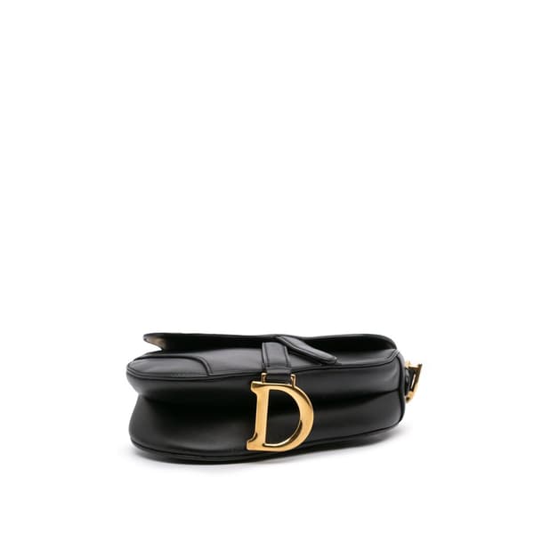Pre-owned Dior Mini Ultra Matte Calfskin Saddle Bag Black
