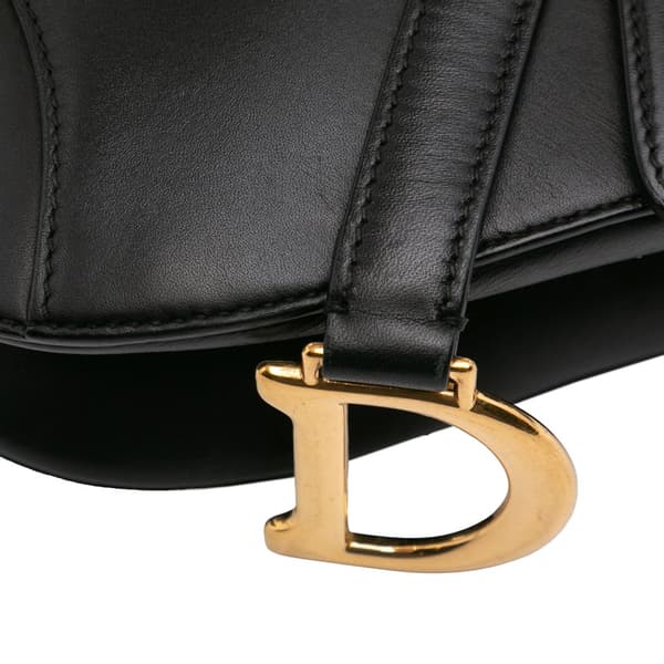 Pre-owned Dior Mini Ultra Matte Calfskin Saddle Bag Black