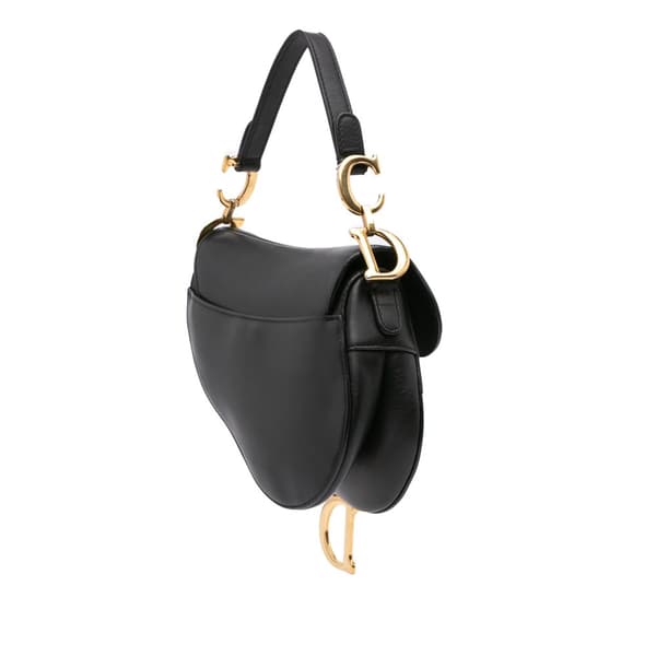 Pre-owned Dior Mini Ultra Matte Calfskin Saddle Bag Black