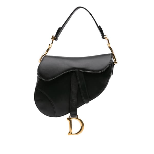 Pre-owned Dior Mini Ultra Matte Calfskin Saddle Bag Black