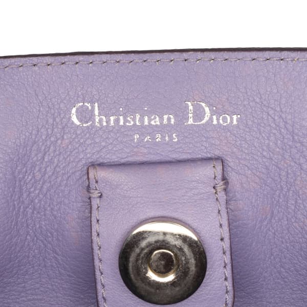 Pre-owned Dior Medium Leather Diorissimo Satchel Purple