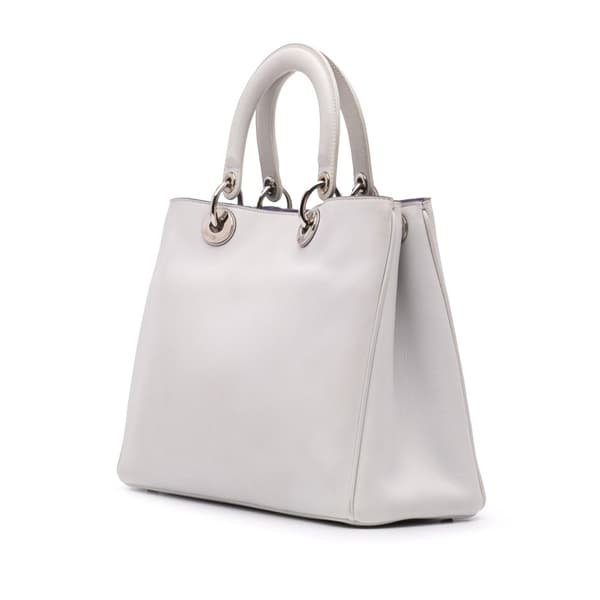 Pre-owned Dior Medium Leather Diorissimo Satchel Purple