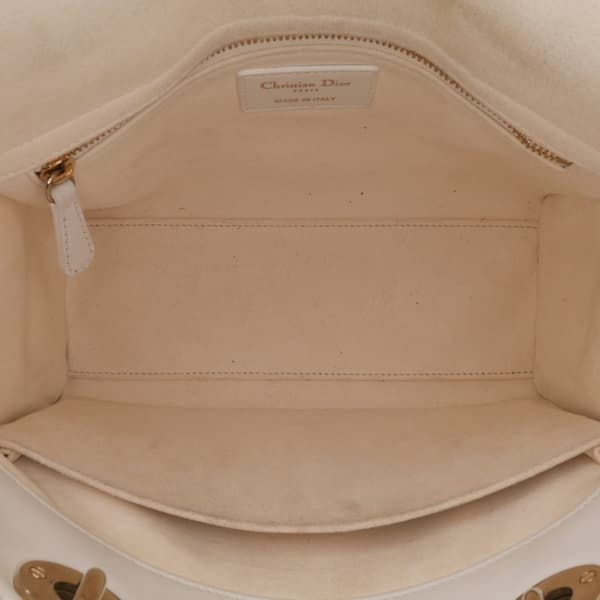 Pre-owned Dior Medium Mesh Cannage Lady Dior White