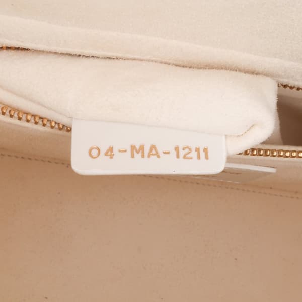 Pre-owned Dior Medium Mesh Cannage Lady Dior White
