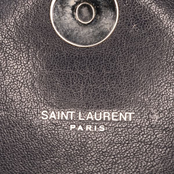 Pre-owned Saint Laurent Large Sheepskin Chevron Monogram College Satchel Blue