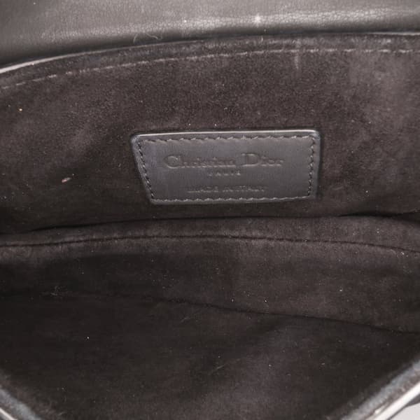 Pre-owned Dior Mini Ultra Matte Calfskin Saddle Black