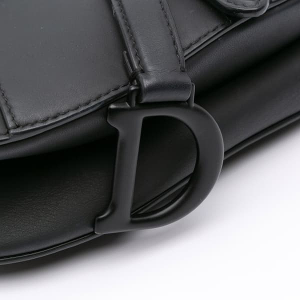 Pre-owned Dior Mini Ultra Matte Calfskin Saddle Black
