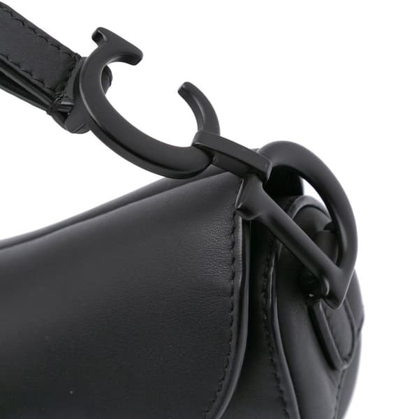 Pre-owned Dior Mini Ultra Matte Calfskin Saddle Black