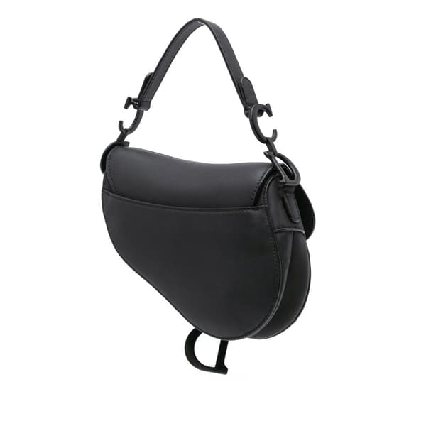 Pre-owned Dior Mini Ultra Matte Calfskin Saddle Black