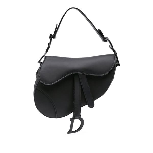 Pre-owned Dior Mini Ultra Matte Calfskin Saddle Black