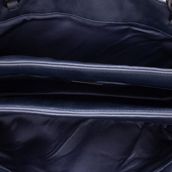 Pre-owned Bottega Veneta Canvas Intrecciato Buckle Flap Handbag Blue