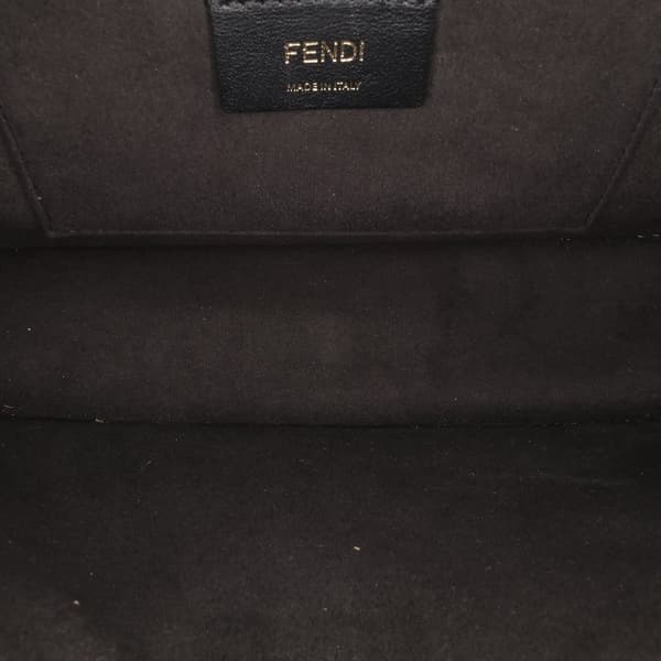 Pre-owned Fendi Medium Scalloped Leather Kan I Satchel Black